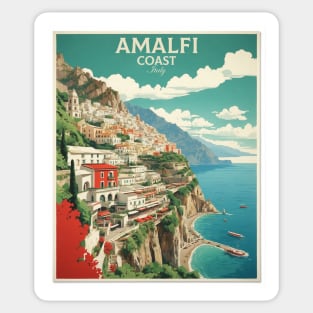 Amalfi Coast Italy Vintage Tourism Travel Poster Sticker